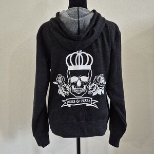 Independent's Paris & Pearl Black Hoodie with Skull Design